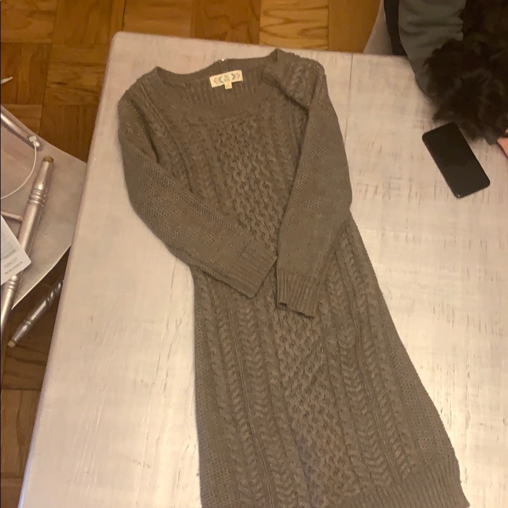 Grey sweater dress